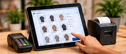 Tablette de point de vente avec terminal de paiement et imprimante