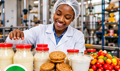 Professionnelle dans un atelier de production alimentaire
